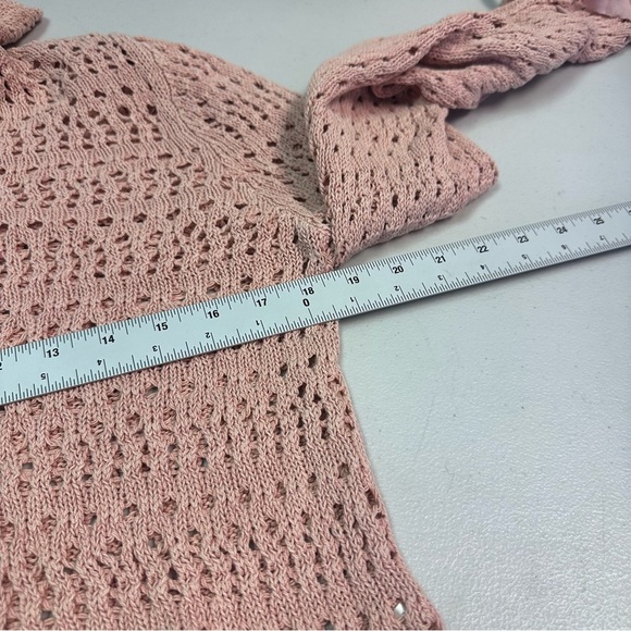 Free People Crochet Lace Blouse in Dusty Pink - Picture 4 of 8